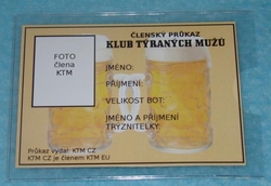 Členský průkaz Klub týraných mužů