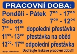 Certifikát Pracovní doba