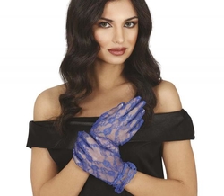 Krajkové rukavice modré