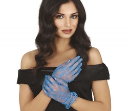 Krajkové rukavice světle modré
