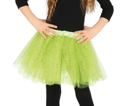 Dětská sukně se třpytkami zelená