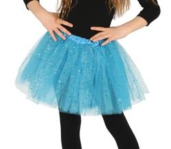 Dětská sukně se třpytkami modrá