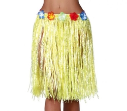 Havajská sukně s květinami žlutá