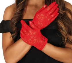 Krajkové rukavice červené